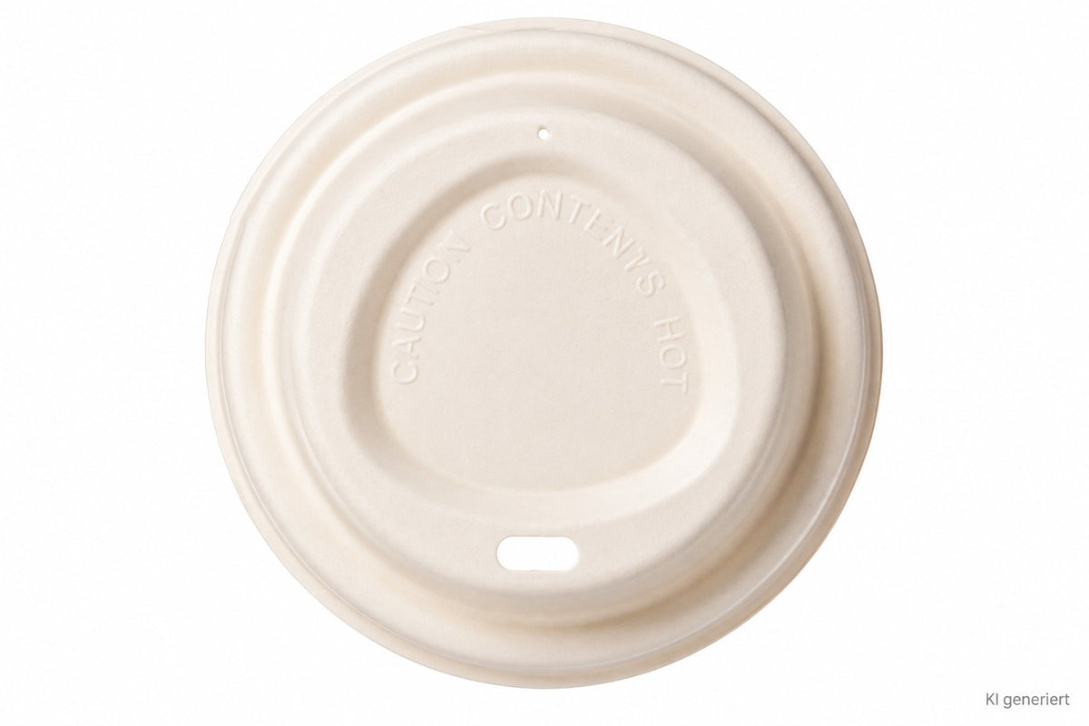 Kaffeebecher To Go Becher Deckel Bagasse weiß 80mm - 1000 Stück