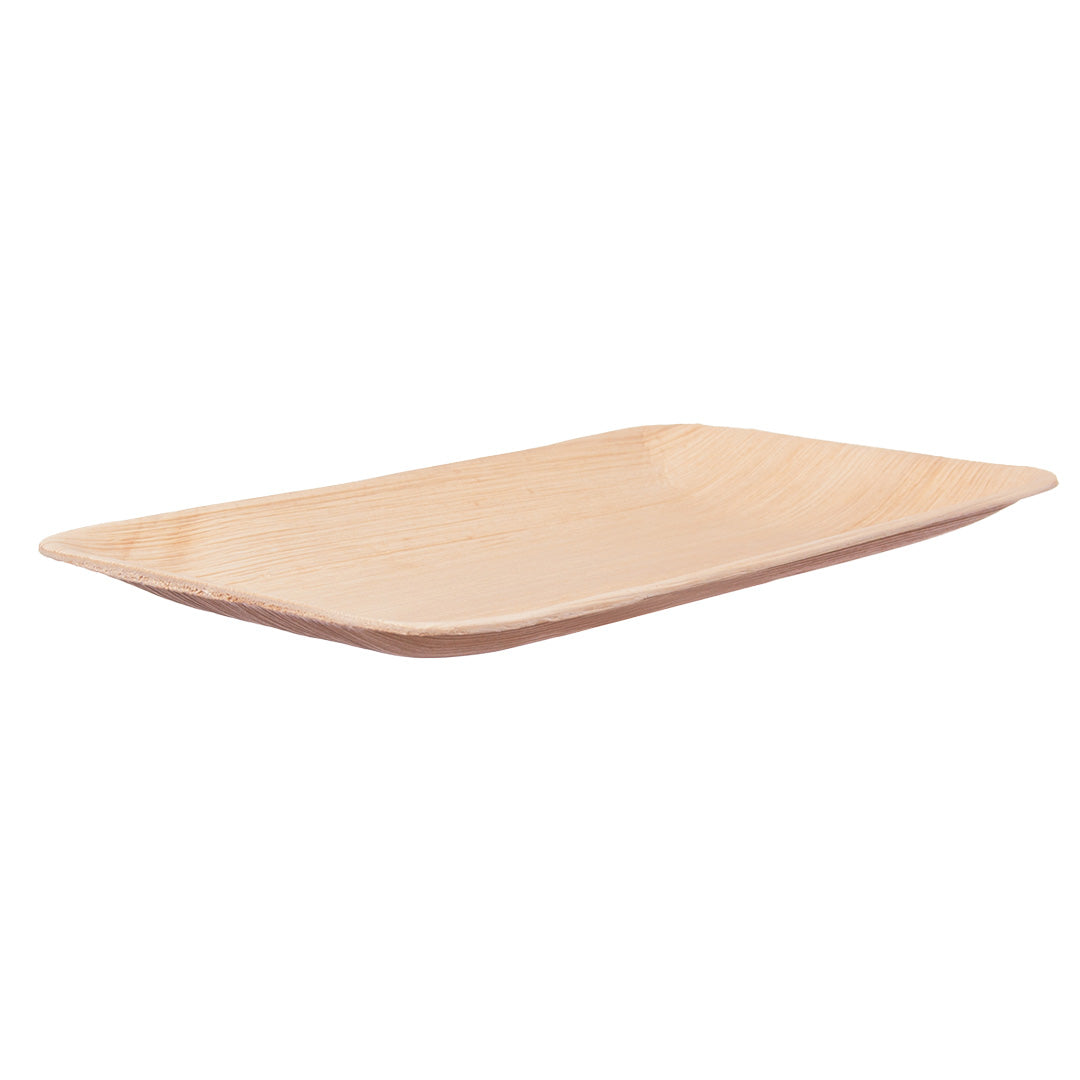 Bio Palmblatt Geschirr Teller eckig 12,5x17,5x1,5cm - 200 Stück