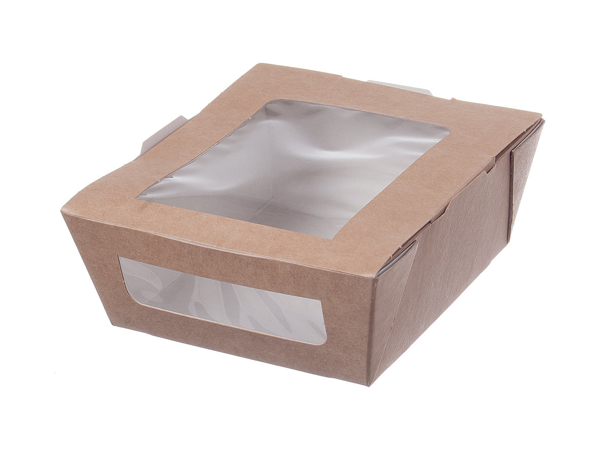 Snackbox Pappe mit Sichtfenster 450ml 120x110x45mm - 200 Stück