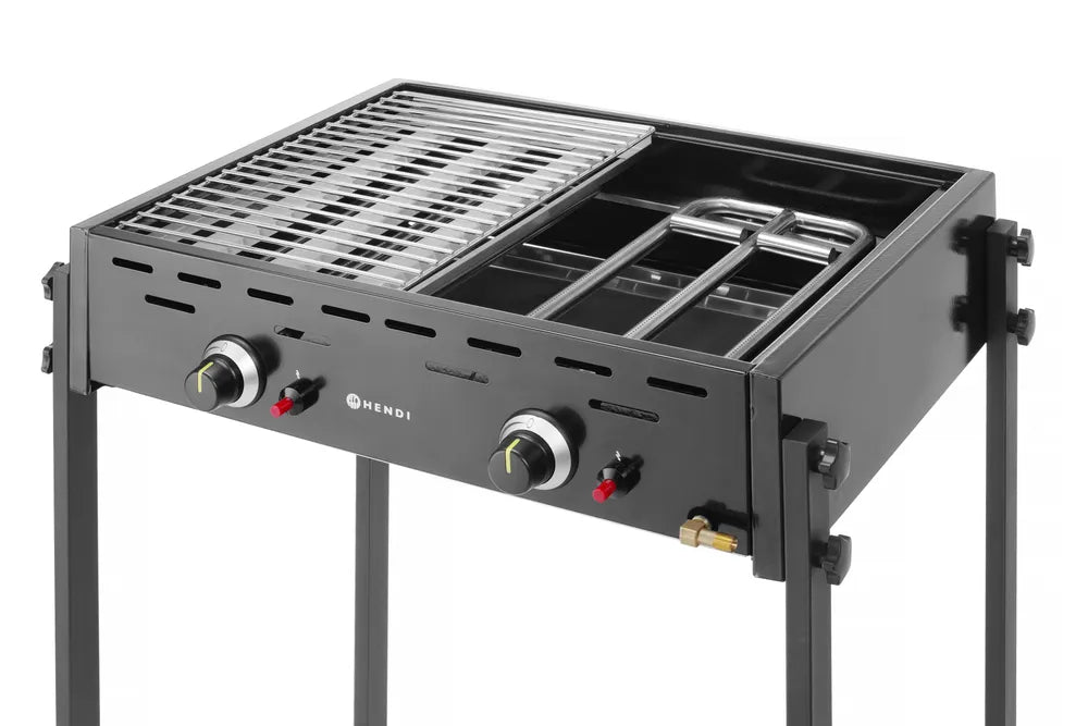 Gasgrill Roast-Master Pro Schwarz, HENDI, Schwarz, 11,6kW, 790x560x(H)900mm