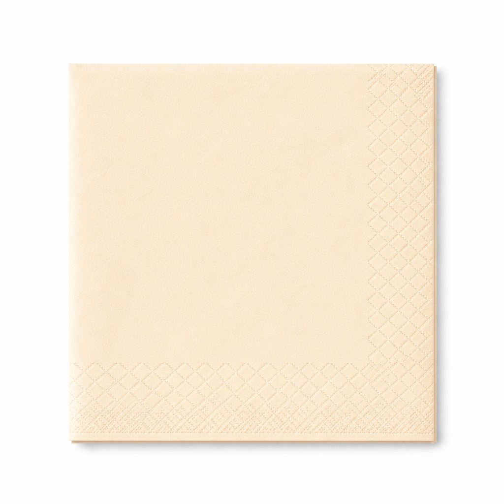 Servietten 33x33cm 3-lagig 1/4 Falz Creme - 1600 Stück
