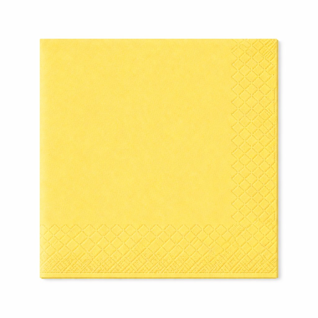 Servietten 33x33cm 3-lagig 1/4 Falz Gelb - 1600 Stück
