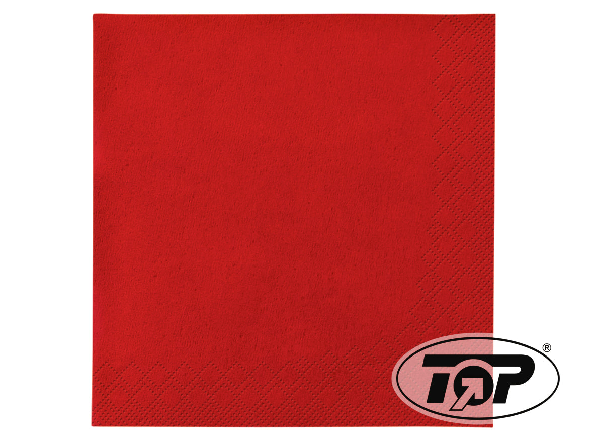 Servietten 24x24cm 3-lagig 1/4 Falz Rot - 1000 Stück