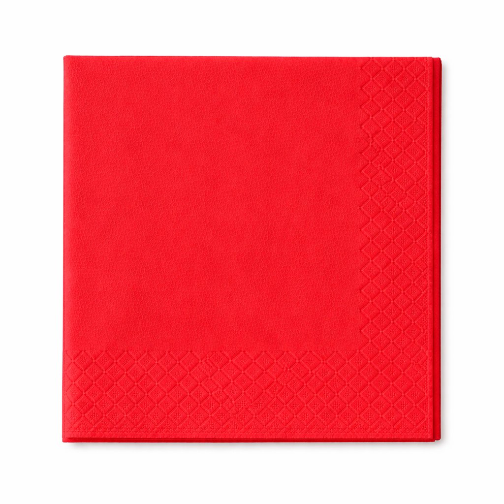 Servietten 40x40cm 3-lagig 1/4 Falz Rot - 1600 Stück
