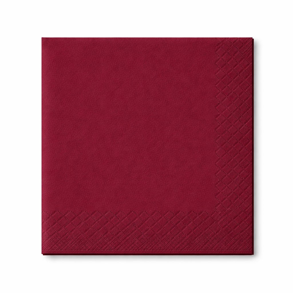 Servietten 33x33cm 3-lagig 1/4 Falz Bordeaux - 1600 Stück