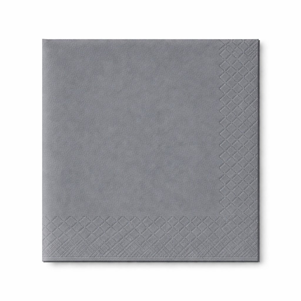 Servietten 33x33cm 3-lagig 1/4 Falz Grau - 1600 Stück