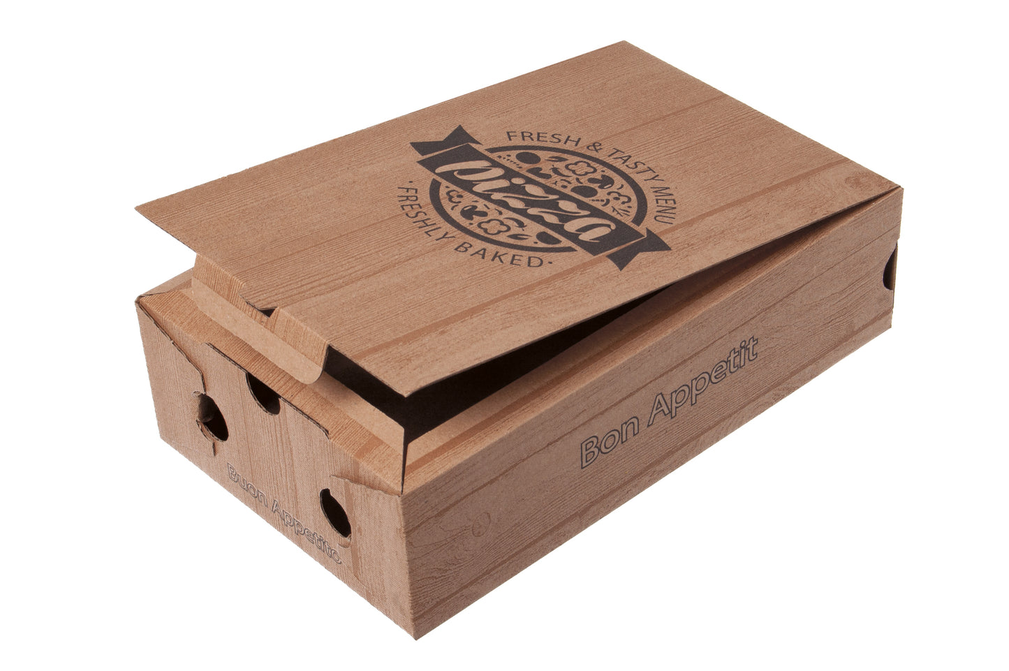 Pizzakarton 7x8x28 Braun Fresh&Tasty Rollo - 200 Stück