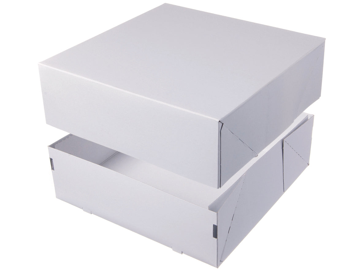 Tortenkarton inkl. Deckel 328x328x108mm weiß - 25 Stück