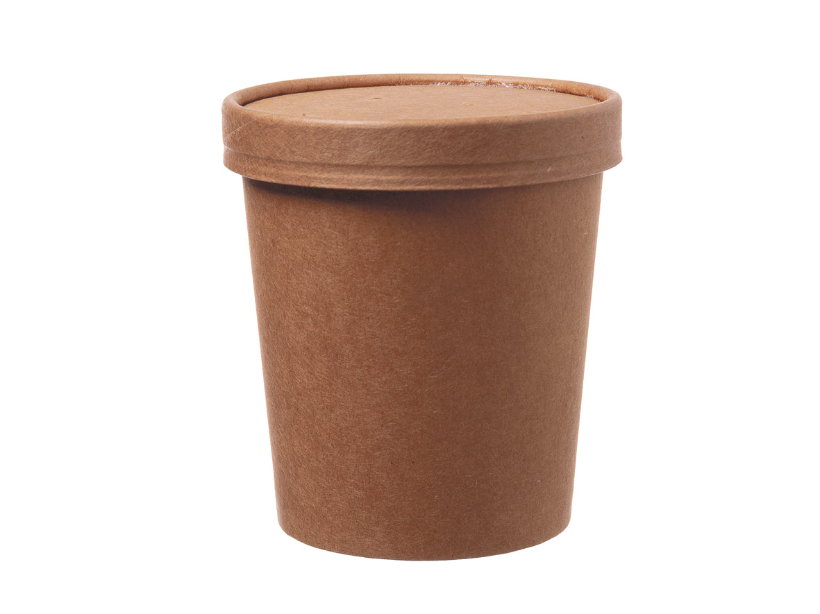 Suppenbecher mit Deckel Pappe PE 480ml - 500 Stück