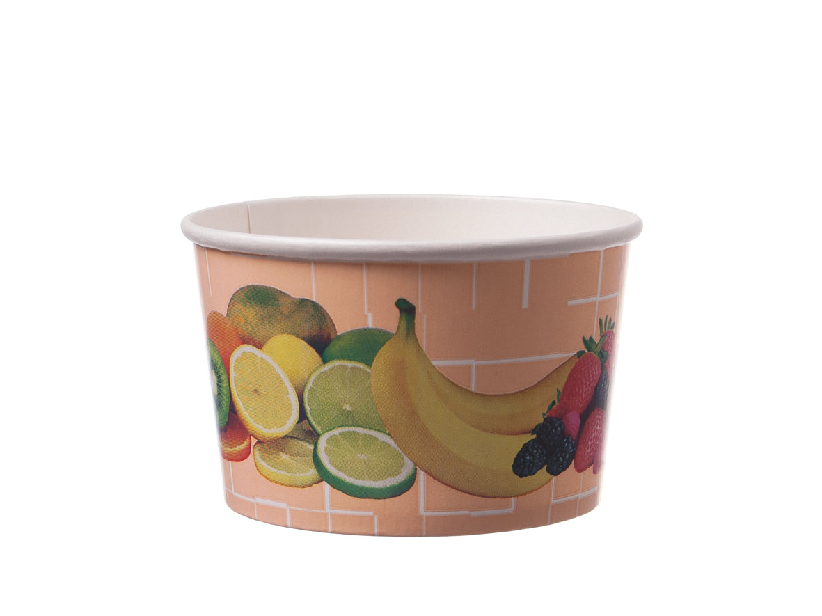 Eisbecher Pappe Motiv Früchte 340ml - 1000 Stück