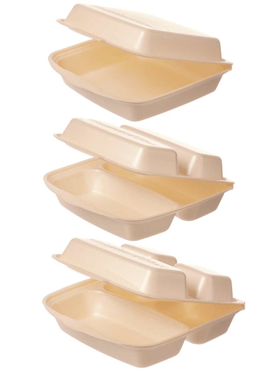 Gourmetbox XPS 1853 3-geteilt beige 230x225x75mm - 200 Stück