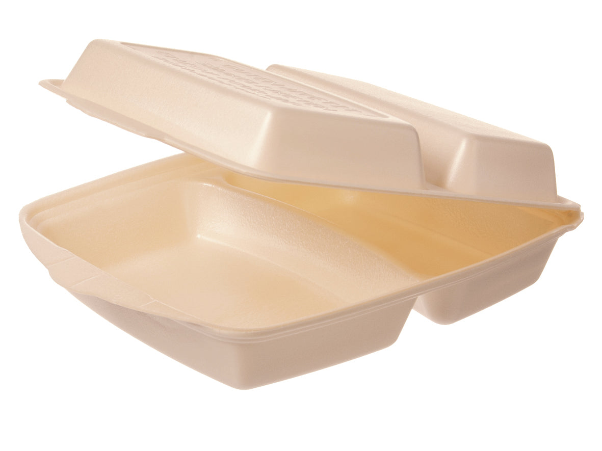Dinnerbox XPS 1635 2-geteilt beige 280x220x75mm - 200 Stück