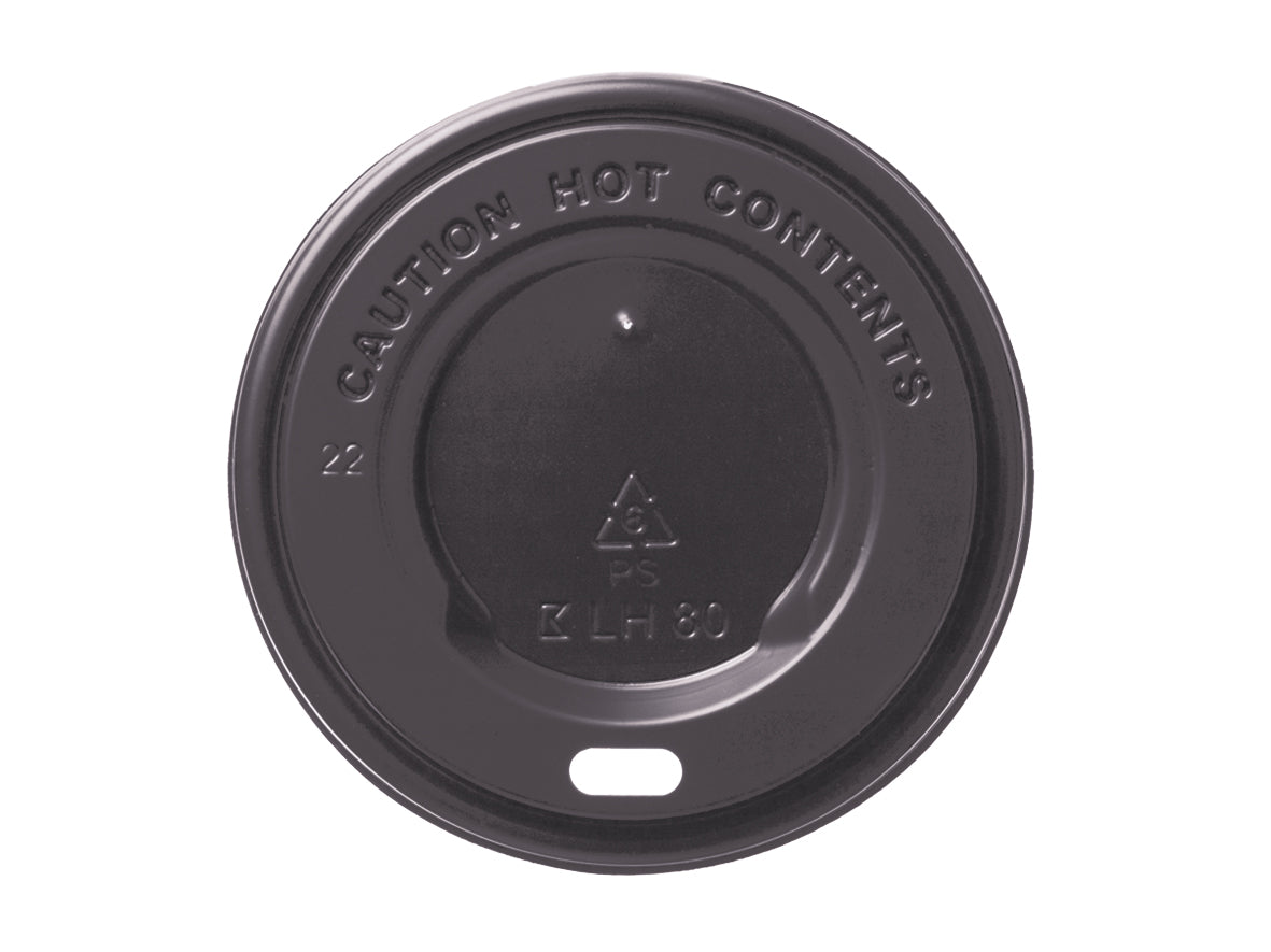 Kaffeebecher To Go Becher Deckel PS schwarz 79,5mm - 1000 Stück