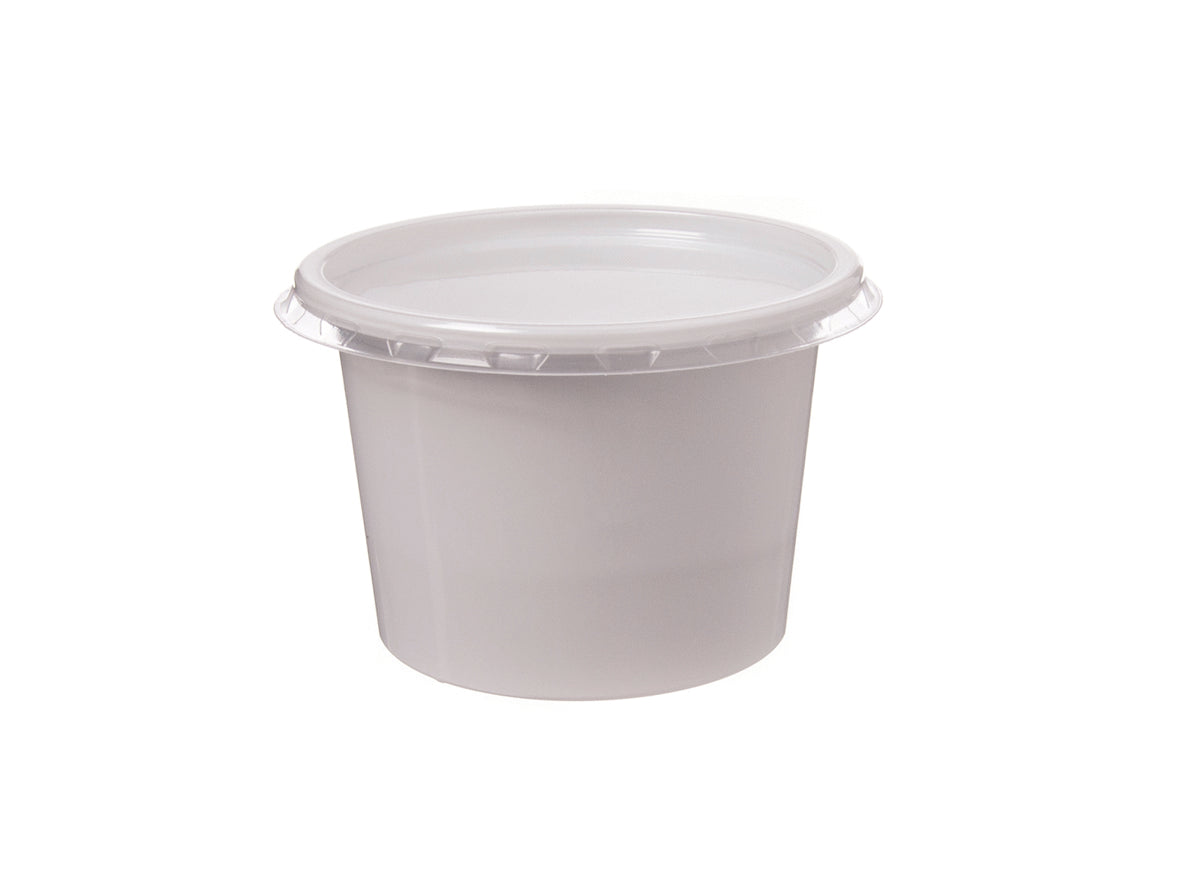 Dressingbecher weiß PS 50ml mit Deckel 70,3x24,5mm - 500 Stück