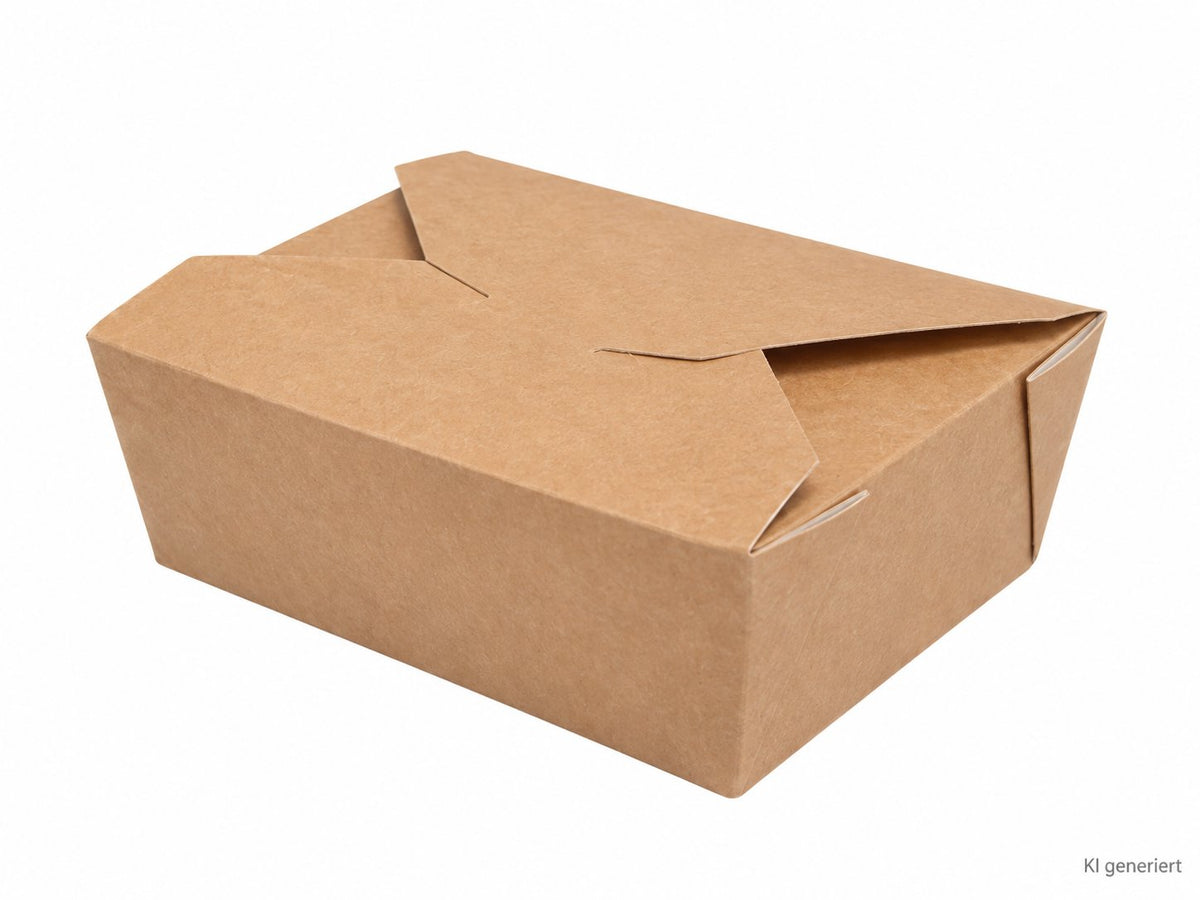 Lunchbox Pappe NATURE 1600ml 200x140x65mm - 200 Stück