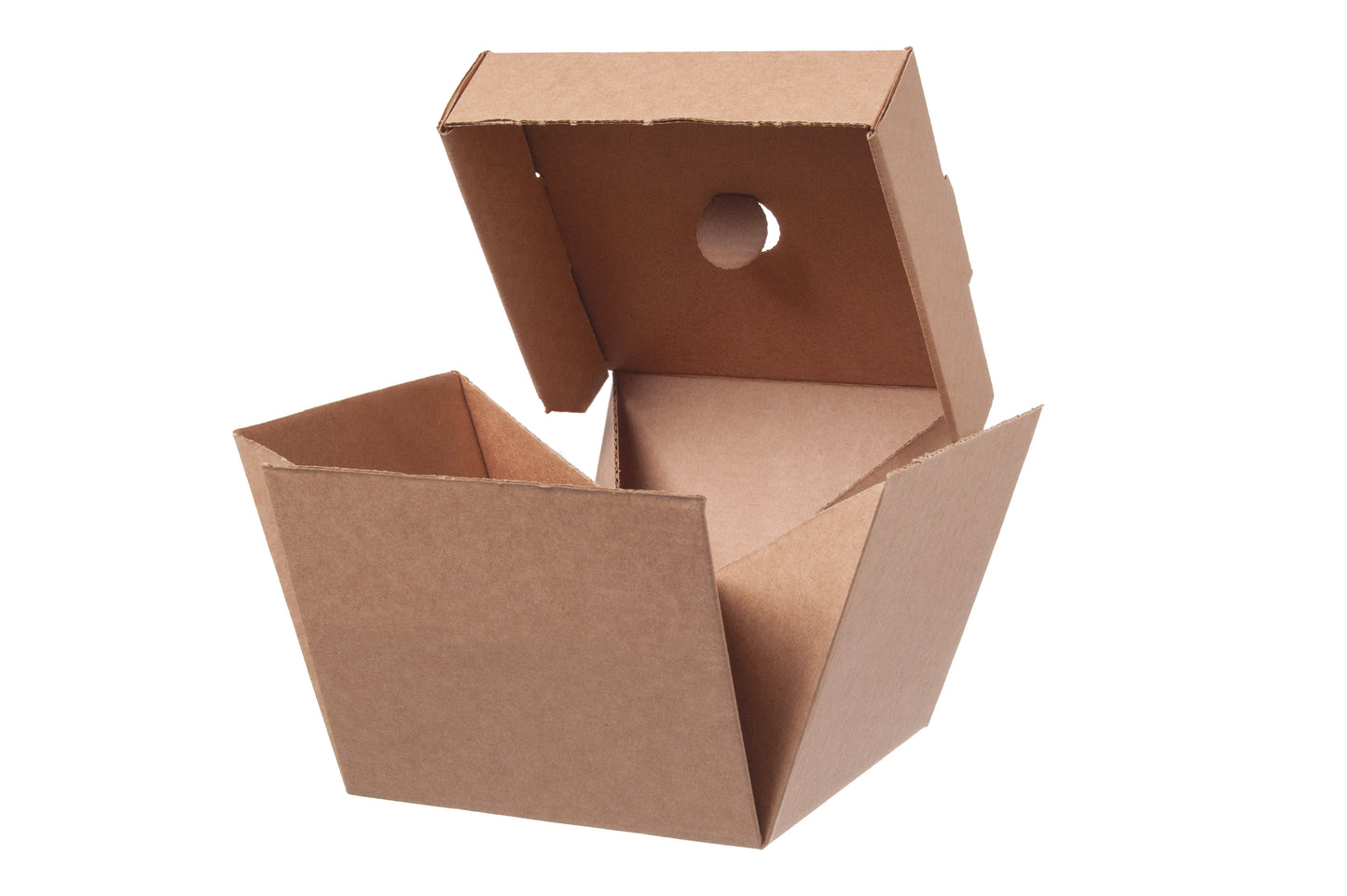 Faltbare Hamburger Burger Box Pappe 140x140x120mm - 100 Stück