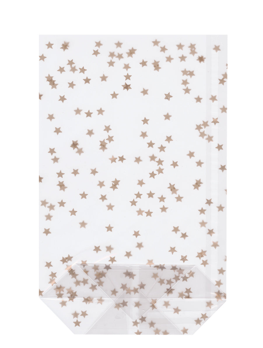 Bodenbeutel Kekstüte Weihnachten 160x270mm Goldsterne - 1000 Stück