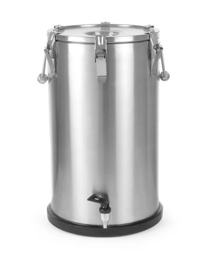 Isolierter tragbarer Behälter - mit Ablasshahn, HENDI, Profi Line, 50L, Silber, ⌀480x(H)380mm