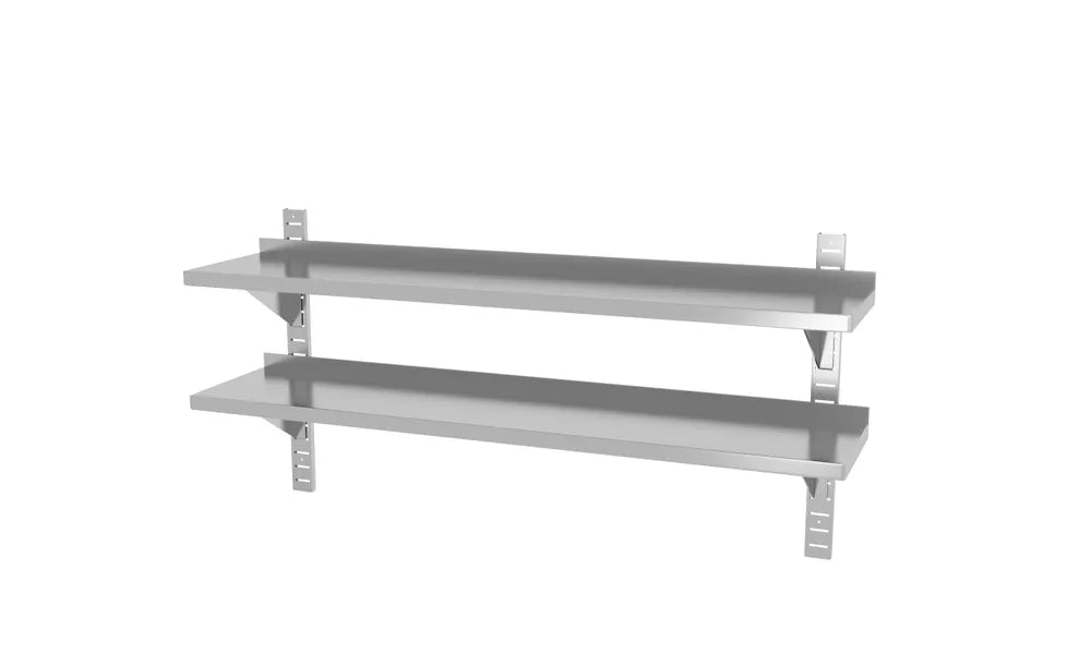 Doppelwandregal, einstellbar, mit 2 Halterungen, HENDI, 1200x300x(H)600mm