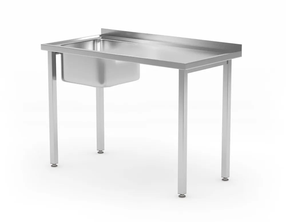Spültisch, verschraubt, HENDI, Kitchen Line, Waschbecken in der Mitte, 600x600x(H)850mm