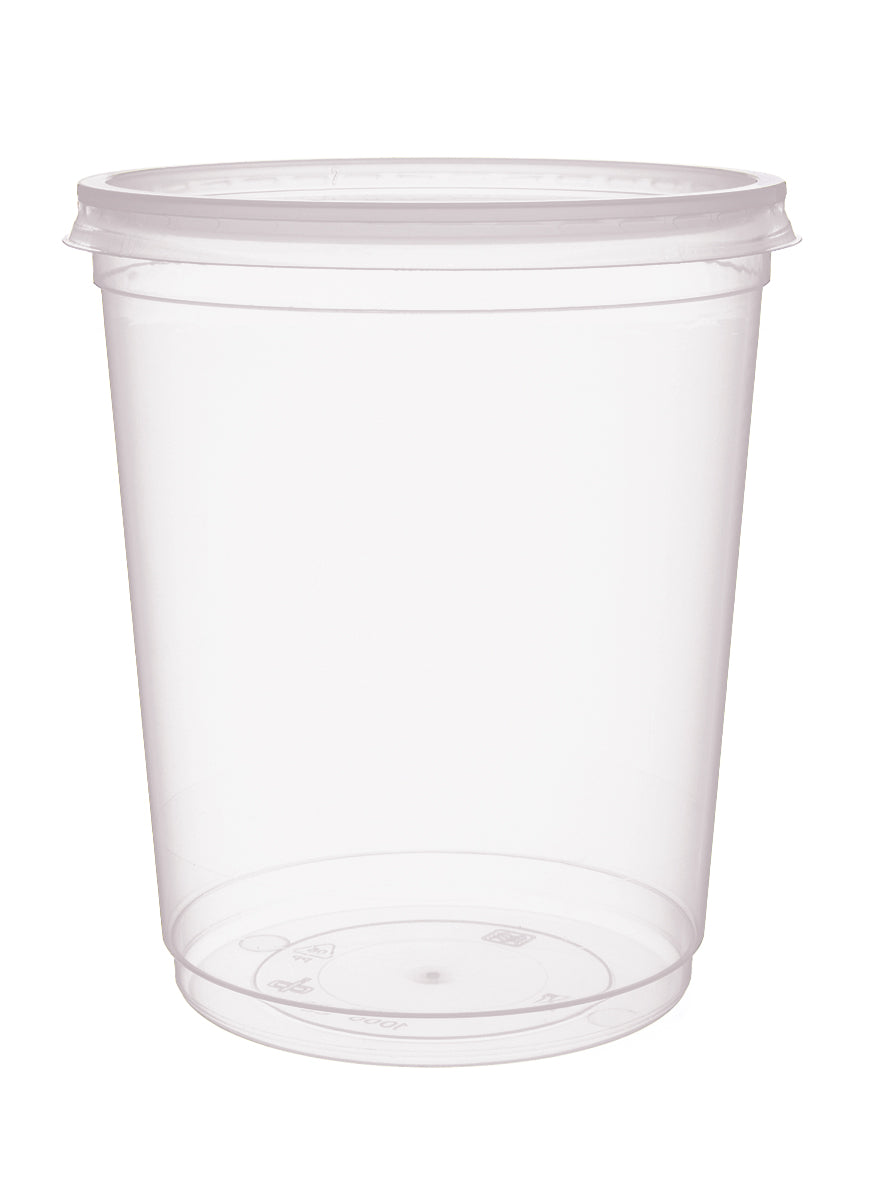 Ananasbecher rund PP 1000ml mit Deckel H:138xØ115mm - 500 Stück