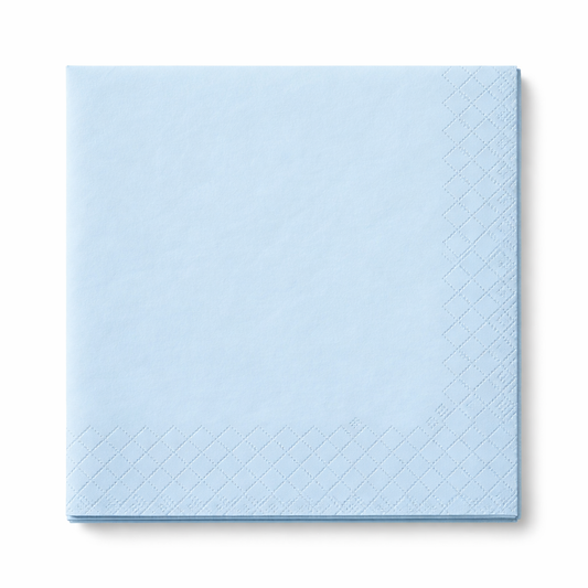 Servietten 40x40cm 3-lagig 1/4 Falz Hellblau - 1600 Stück