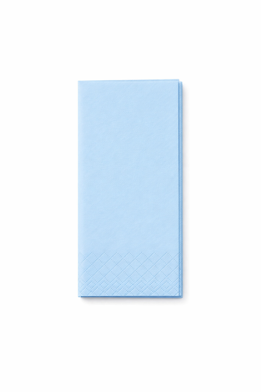 Servietten 33x33cm 2-lagig 1/8 Falz Hellblau - 2000 Stück