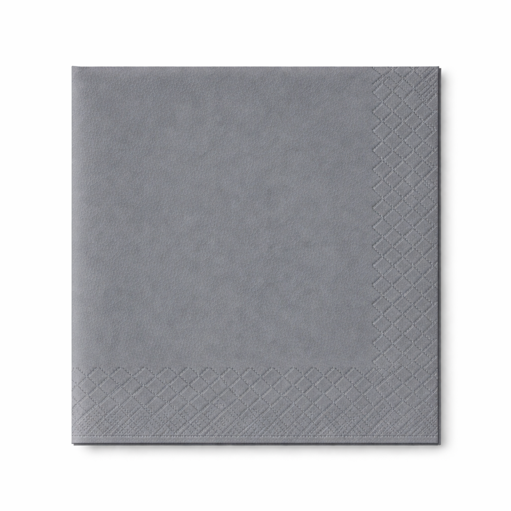 Servietten 40x40cm 3-lagig 1/4 Falz Grau - 1600 Stück