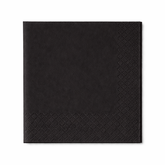 Servietten 33x33cm 3-lagig 1/4 Falz Schwarz - 1600 Stück