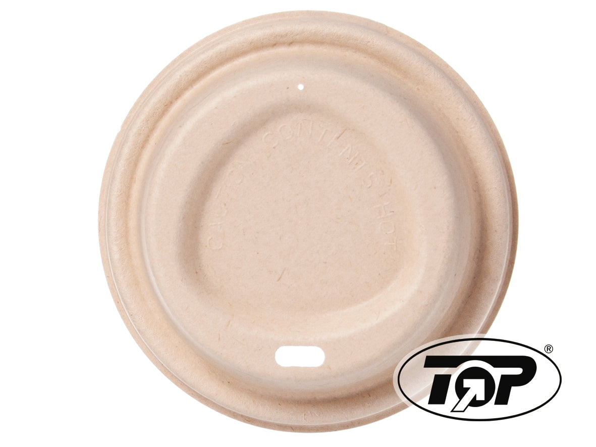 Kaffeebecher To Go Becher Deckel Bagasse braun 80mm - 1000 Stück