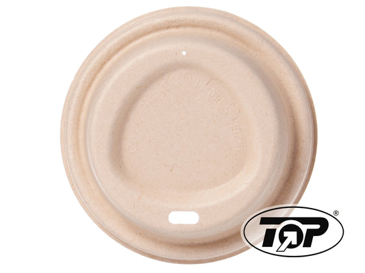 Kaffeebecher To Go Becher Deckel Bagasse braun 80mm - 1000 Stück