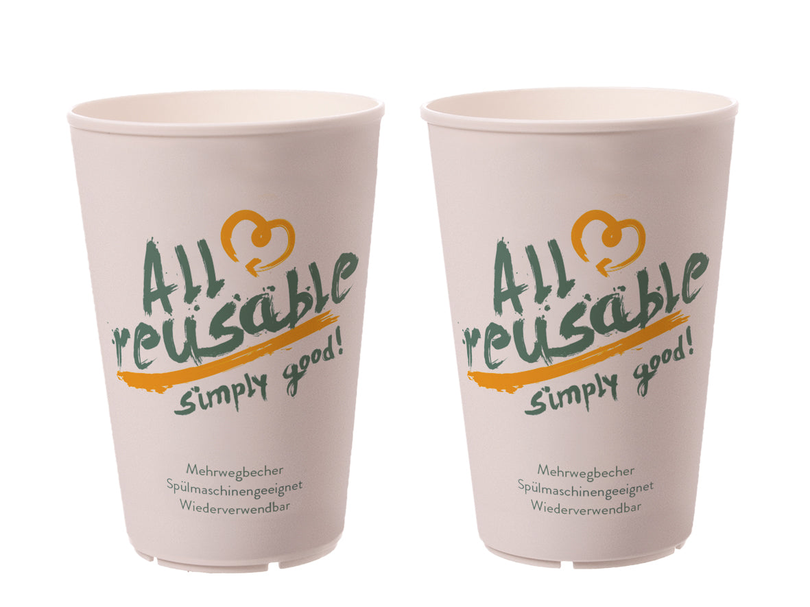 Mehrweg Kaffeebecher ALL REUSABLE To Go 0,30l weiß - 50 Stück