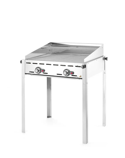Grillsystem Green Fire mit 2 Brennern, HENDI, Profi Line, 2 Edelstahl Grillroste GN 1/1, 11,6kW, 740x612x(H)825mm