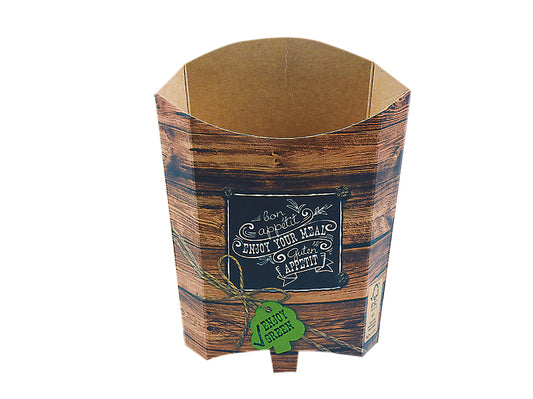 Pommes Schütte Pappe Enjoy Green 196ml 108x59x145mm - 1000 Stück