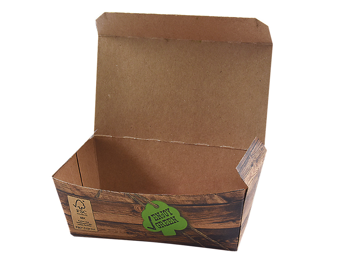 Snackbox Pappe Enjoy Green 124x65x50mm - 600 Stück