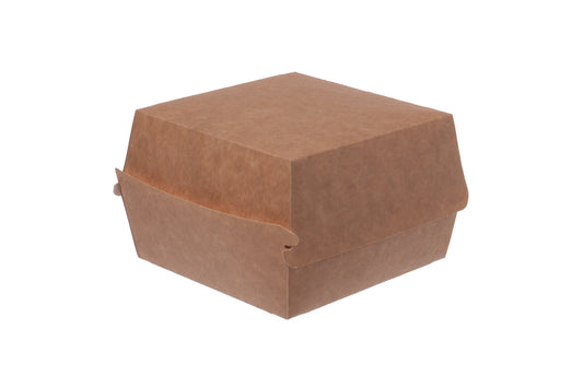 Hamburger Burger Box Pappe NATURE 110x110x80mm - 300 Stück