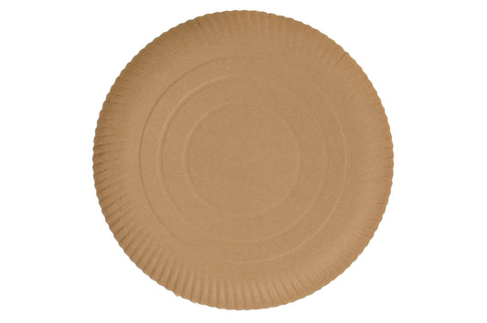 Pappteller rund braun 34cm 3cm Höhe - 200 Stück