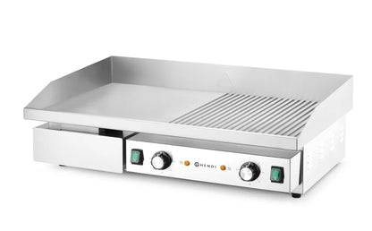 Grill, halb glatt, halb gerippt, HENDI, Budget Line, 400V/4400W, 720x460x(H)241mm
