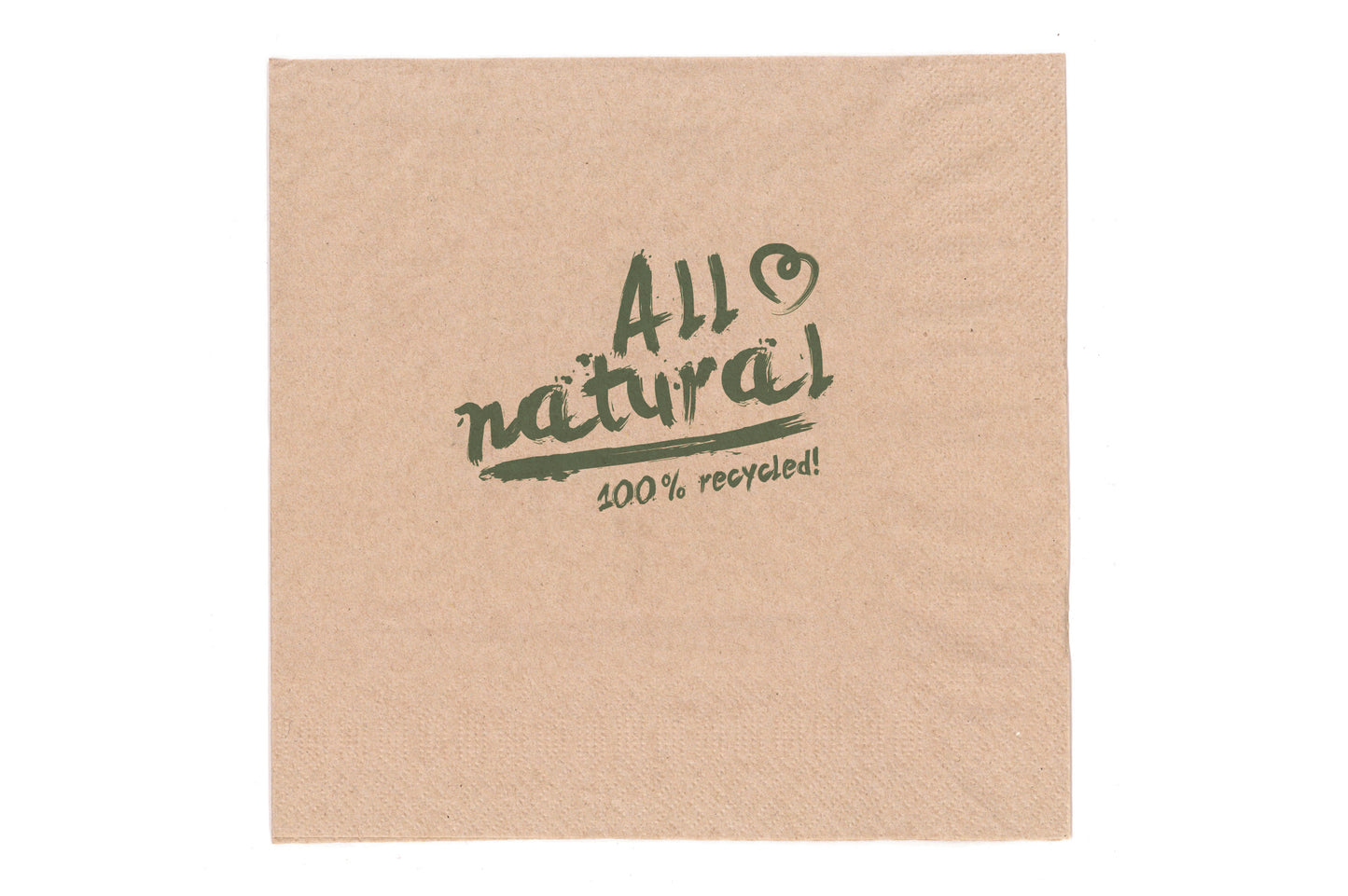 Servietten 33x33cm 2-lagig 1/4 Falz Braun ALL NATURAL - 2000 Stück