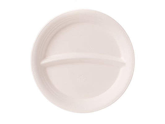 Einweg Teller Bagasse 2-geteilt 22,5cm - 600 Stück