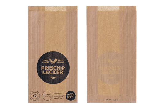 Fleischerbeutel Faltenbeutel braun 16+6x28cm - 1000 Stück