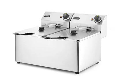Fritteuse Kitchen Line - 2x8L, HENDI, Kitchen Line, 16L, 230V/7000W, 542x430x(H)351mm