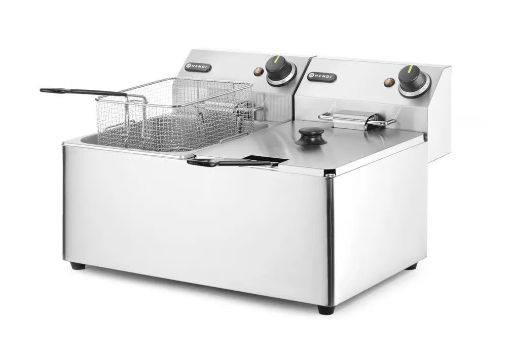 Fritteuse Kitchen Line - 2x8L, HENDI, Kitchen Line, 16L, 230V/7000W, 542x430x(H)351mm