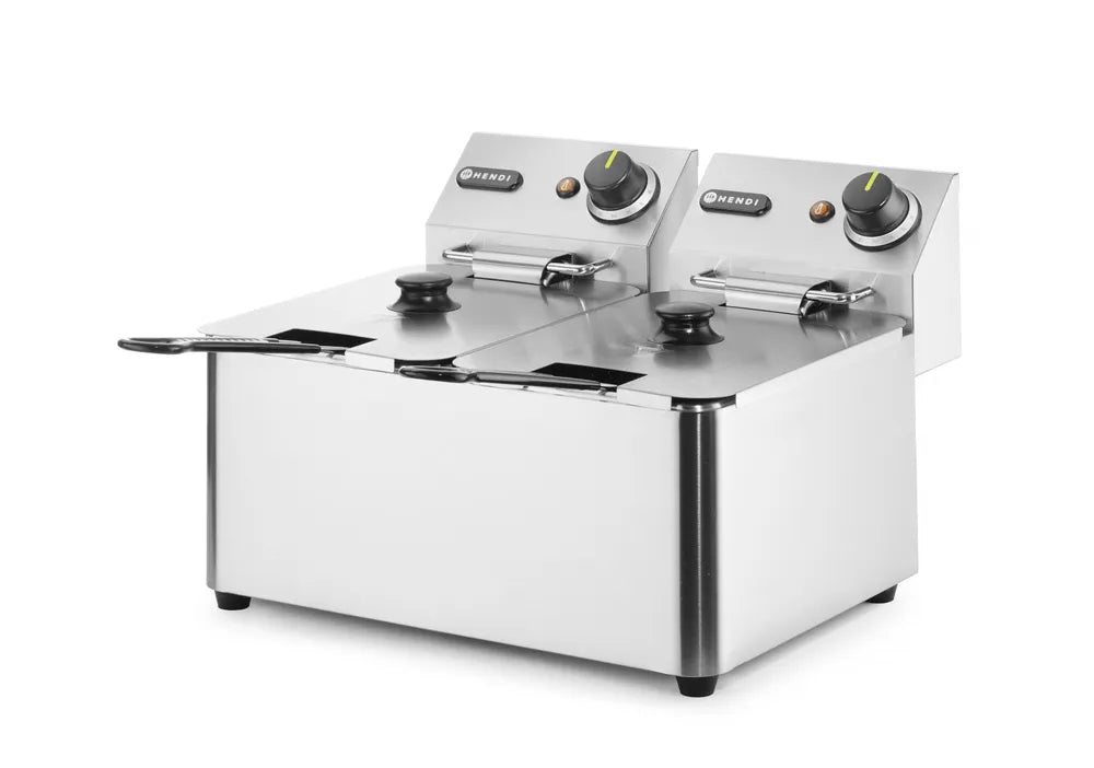 Fritteuse, 2 x 4 l, HENDI, Kitchen Line, 8L, 230V/6000W, 470x380x(H)315mm