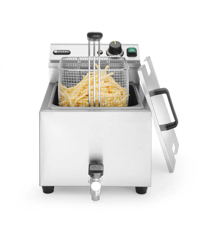 Fritteuse Profi Line mit Ablasshahn, 8 l, HENDI, Profi Line, 8L, Hellgrau, 230V/3500W, 305x515x(H)354mm