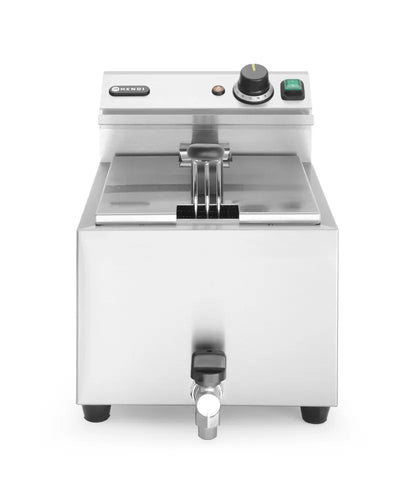 Fritteuse Profi Line mit Ablasshahn, 8 l, HENDI, Profi Line, 8L, Hellgrau, 230V/3500W, 305x515x(H)354mm