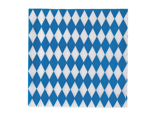Servietten 33x33cm 1-lagig 1/4 Falz Bayerisch Blaue Raute - 5000 Stück