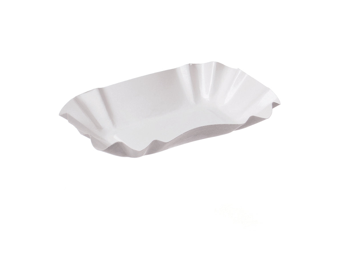 Bio Pappschale Pommesschale weiß 14x9x3cm - 2000 Stück