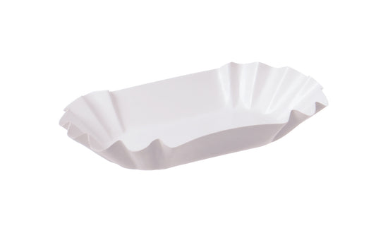 Bio Pommesschale Pappschale Snackschale weiß 17,5x10,5x3 cm