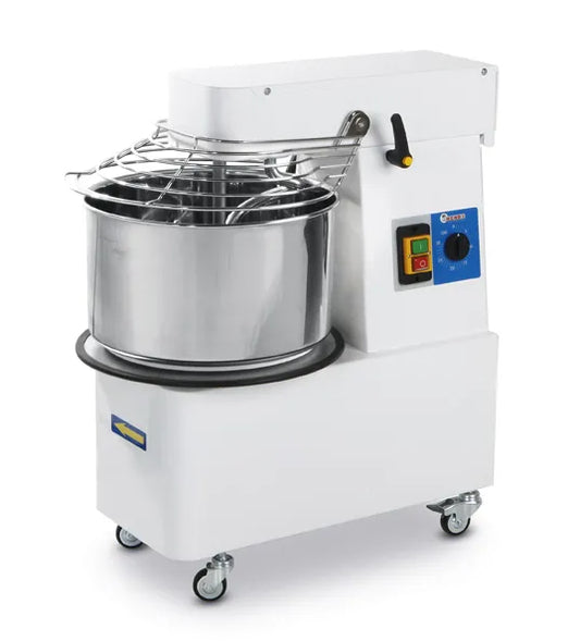 Spiralmischer mit steigendem Kopf und herausnehmbarer Schüssel, HENDI, 56 kg/h, 22L, 400V/750W, 400x672x(H)730mm